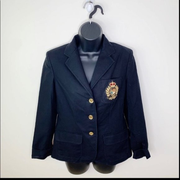 Lauren Ralph Lauren Jackets & Blazers - LAUREN RALPH LAUREN 100% Wool Crest Black Blazer